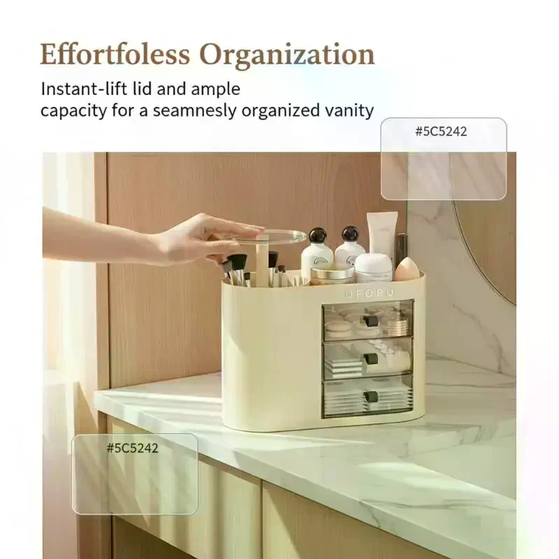 Beauty Makeup Vanity Set - Automatische Push-Lift Make-up Organizer Grote Ladekast