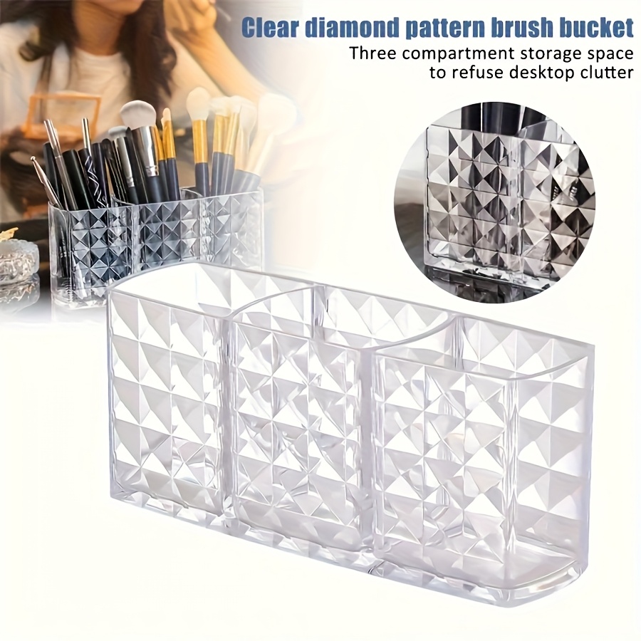 Beauty Makeup Vanity Set - 3-delige hoogwaardige beauty-opbergset, transparante make-upborstelhouder met