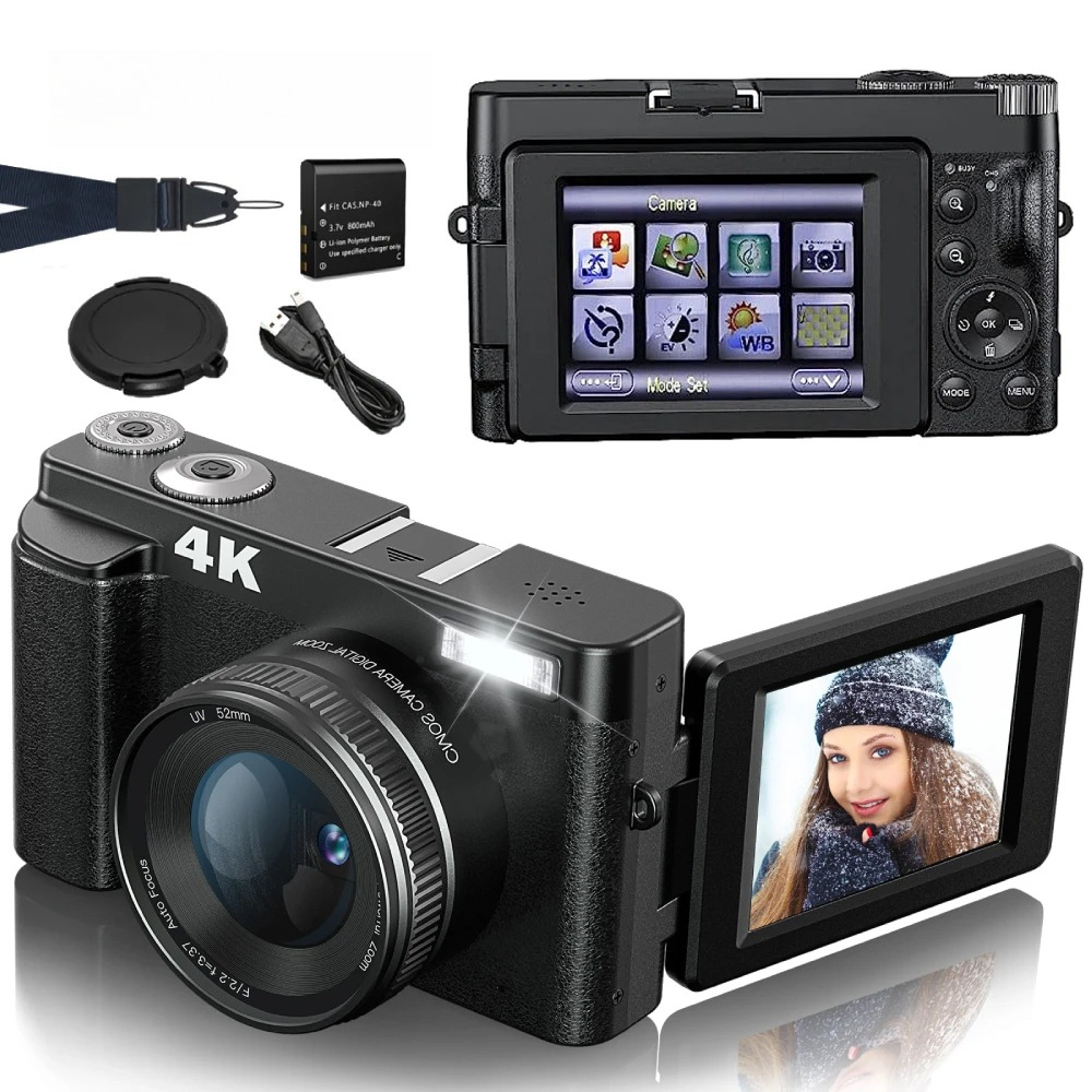 Beauty Makeup Video - 4K 48MP Compacte Vlogging Camera, Autofocus