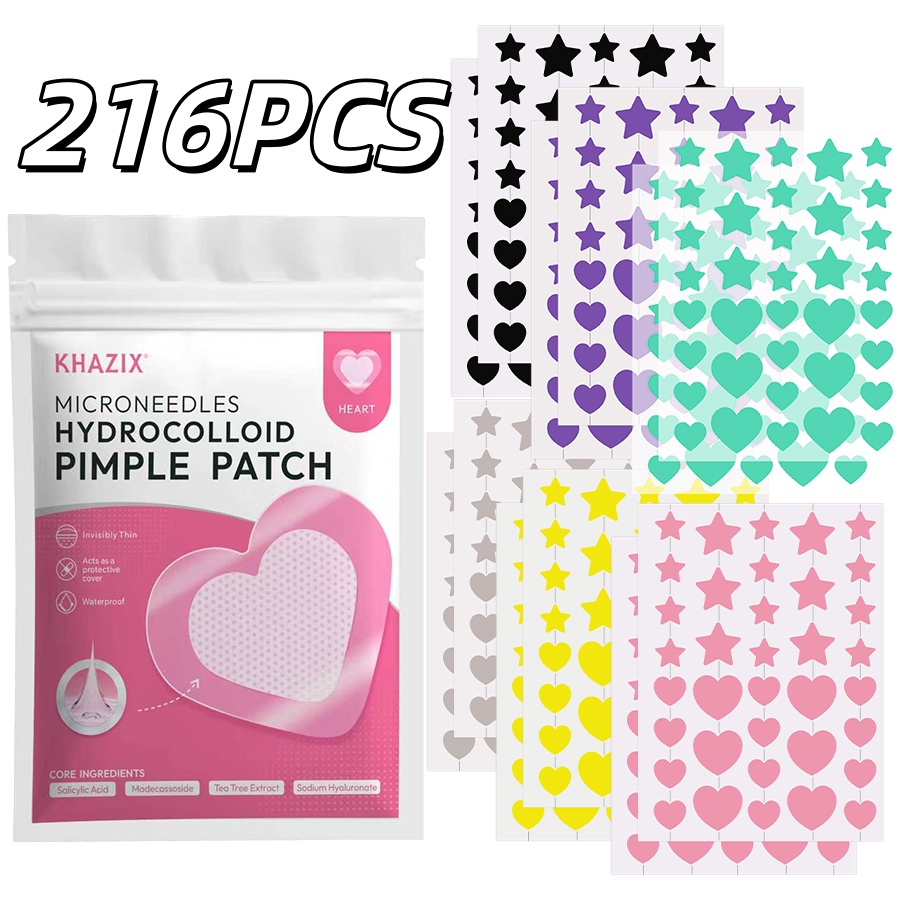Pressed Powder Foundation - 216 stuks 6-kleurige stervormige acnepleisters -