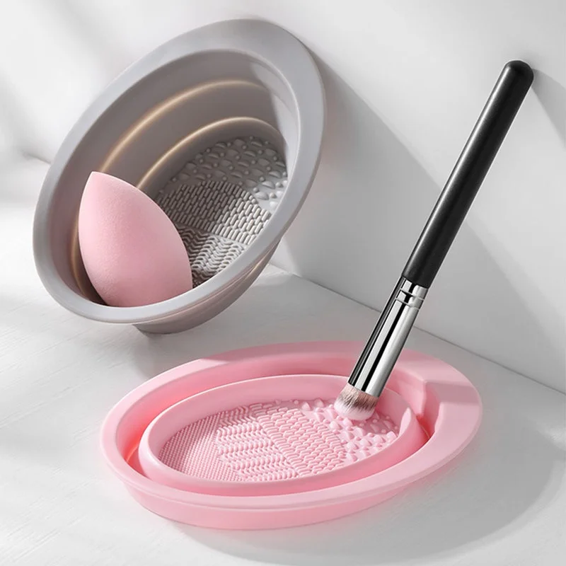 Beauty Makeup Supply - Opvouwbare siliconen make-upborstelreiniger Kom Cosmetische reinigingsmat