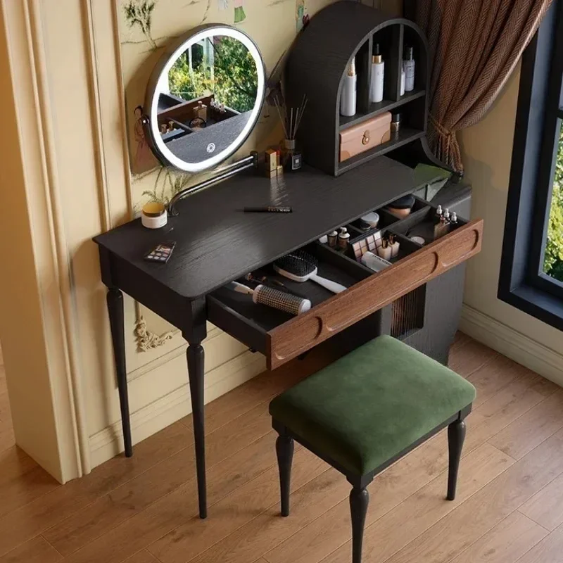 Beauty Makeup Vanity Set - Organizer Zwarte kaptafel Ladekruk Grote schoonheid