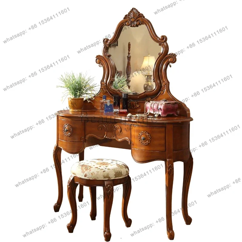 Beauty Makeup Vanity Set - yj9 Bruine Opbergtafel Esthetische Volledige Set