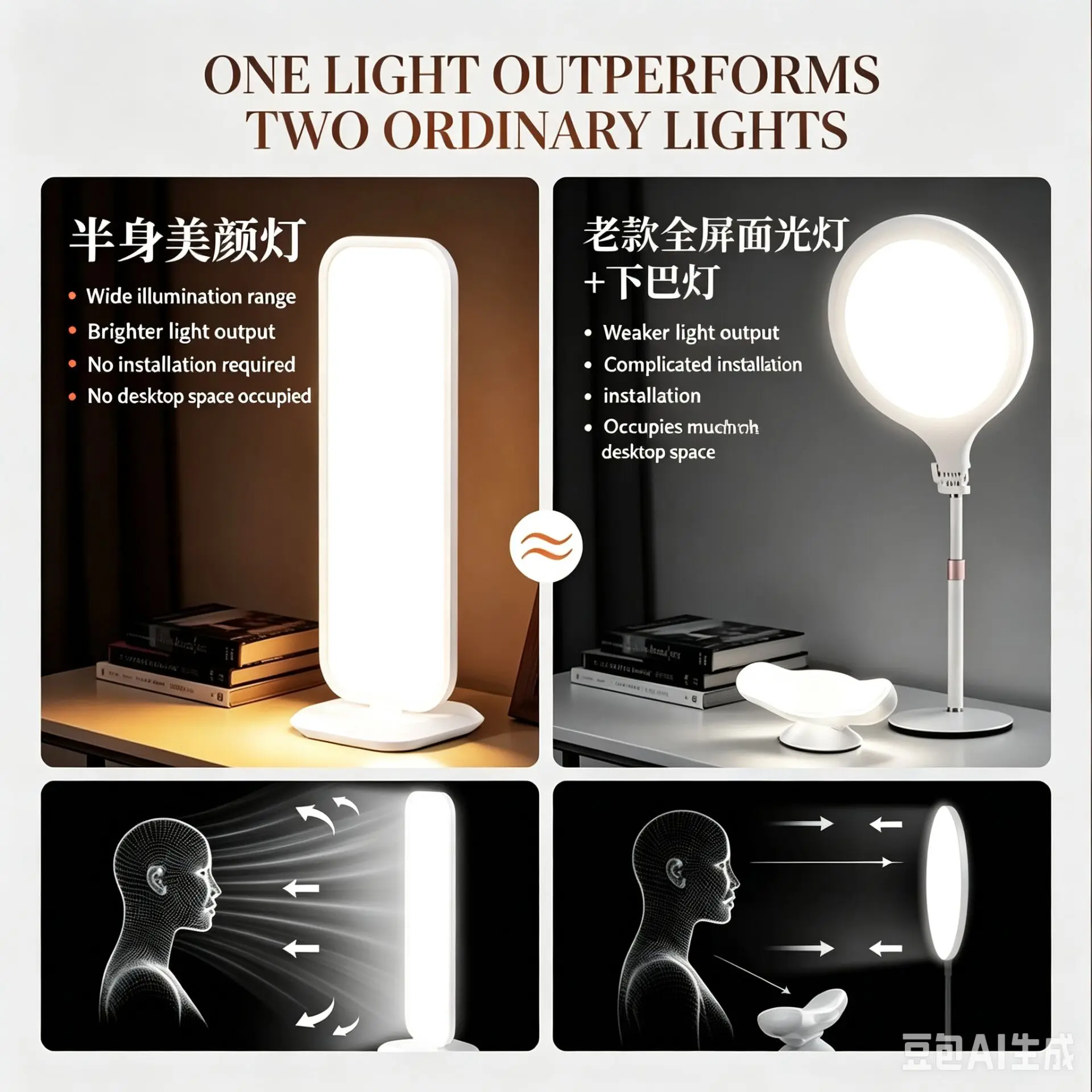 LED Desktop Half Body Fill Lig - Beauty Makeup Video recensie en prijs