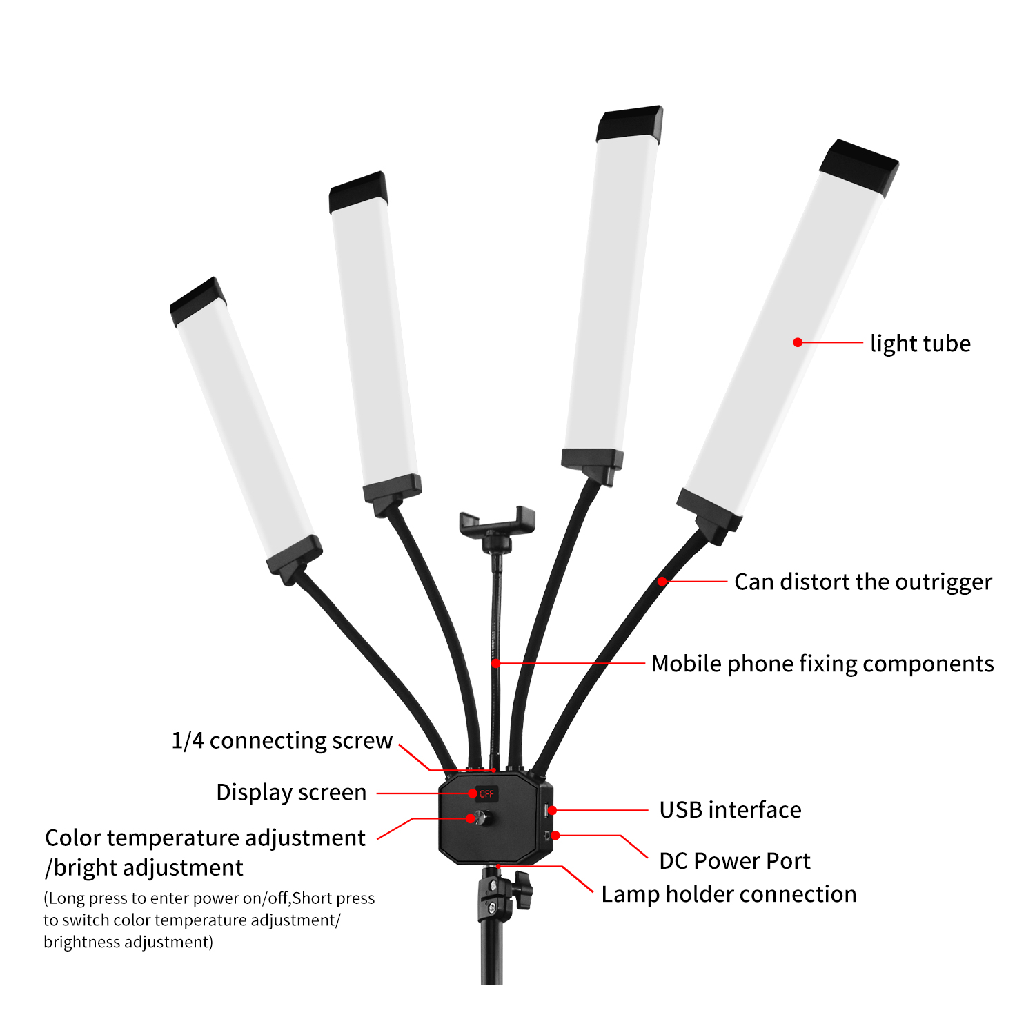 Twee-kleurige lamp 65W profess - Beauty Makeup Video recensie en prijs