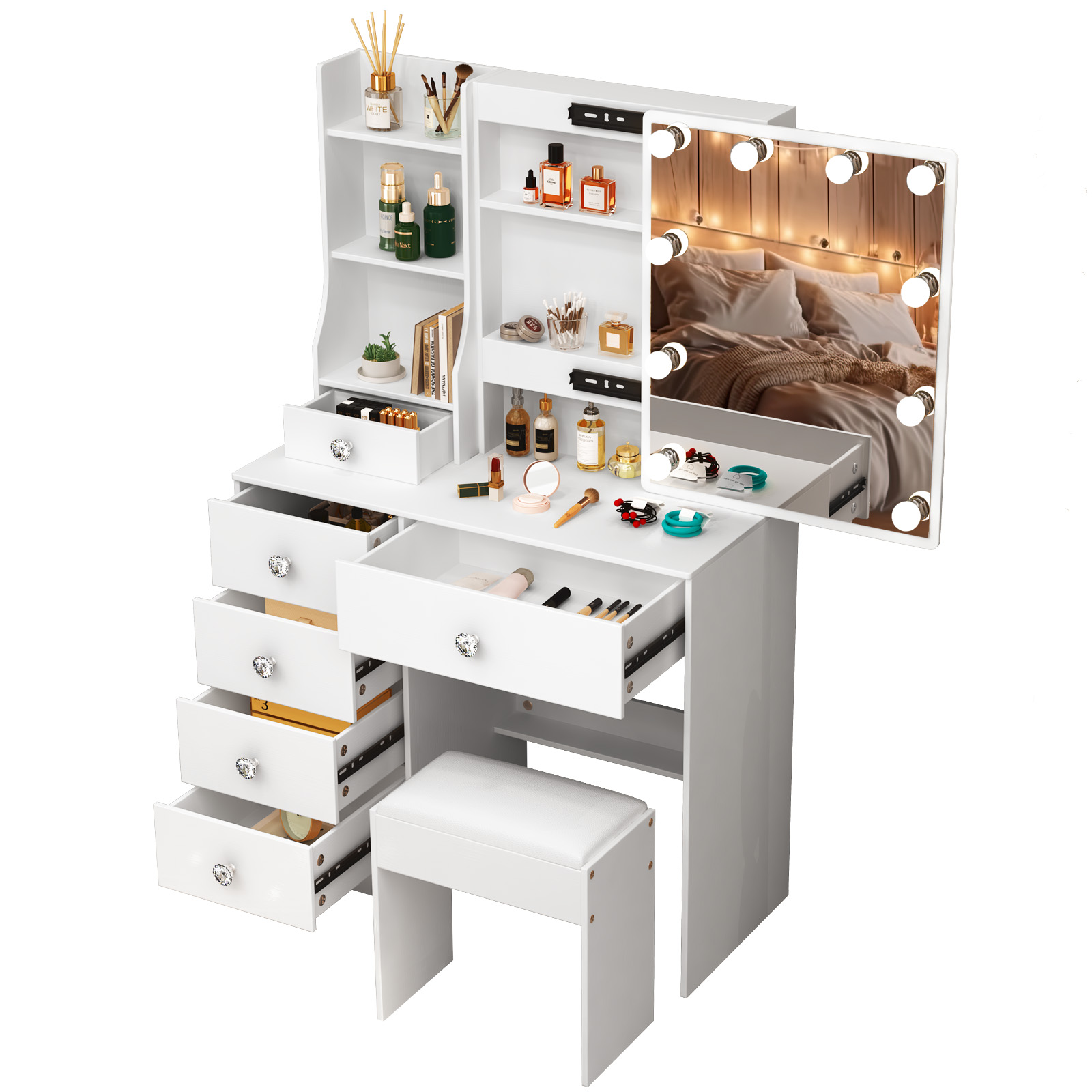 Witte make-up kaptafel met LED - X Beauty Makeup recensie en prijs